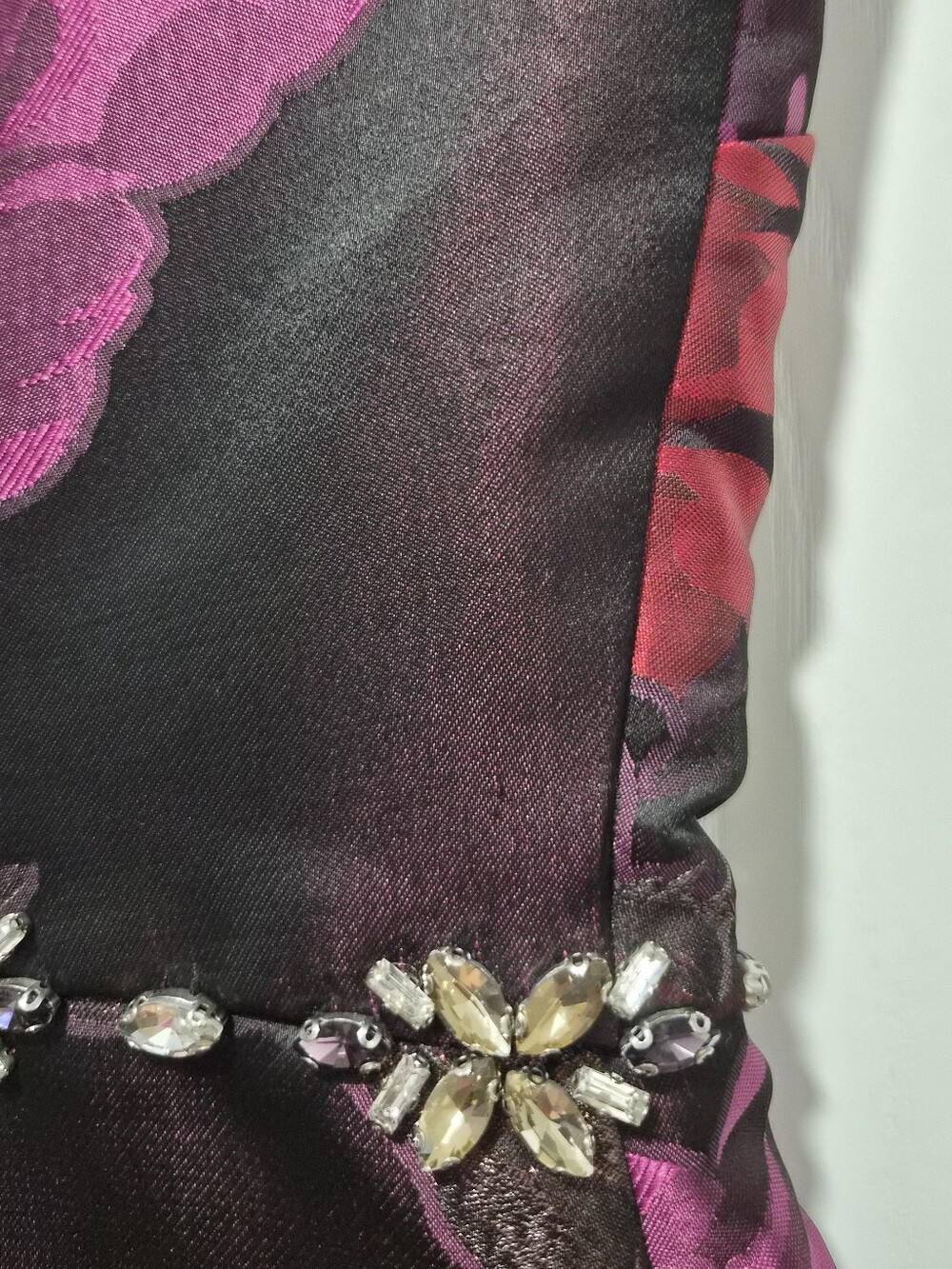 Eliza J Black Embellished Metallic Jacquard Floral Fit-and-Flare Dress Size 6 - Picture 10 of 14